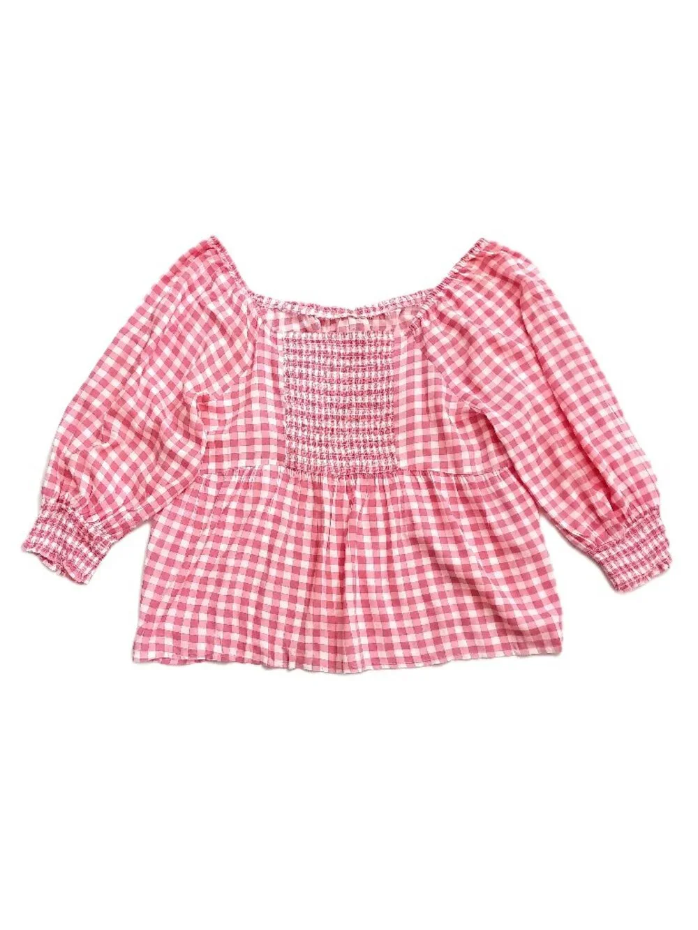 CATO Plus Size Gingham Coordinates Set (two-piece)